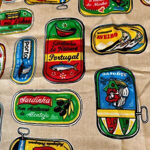 Nice Gift!  NEW Portuguese Sardines Souvenir 100% Cotton Dish Towel 25"x18"